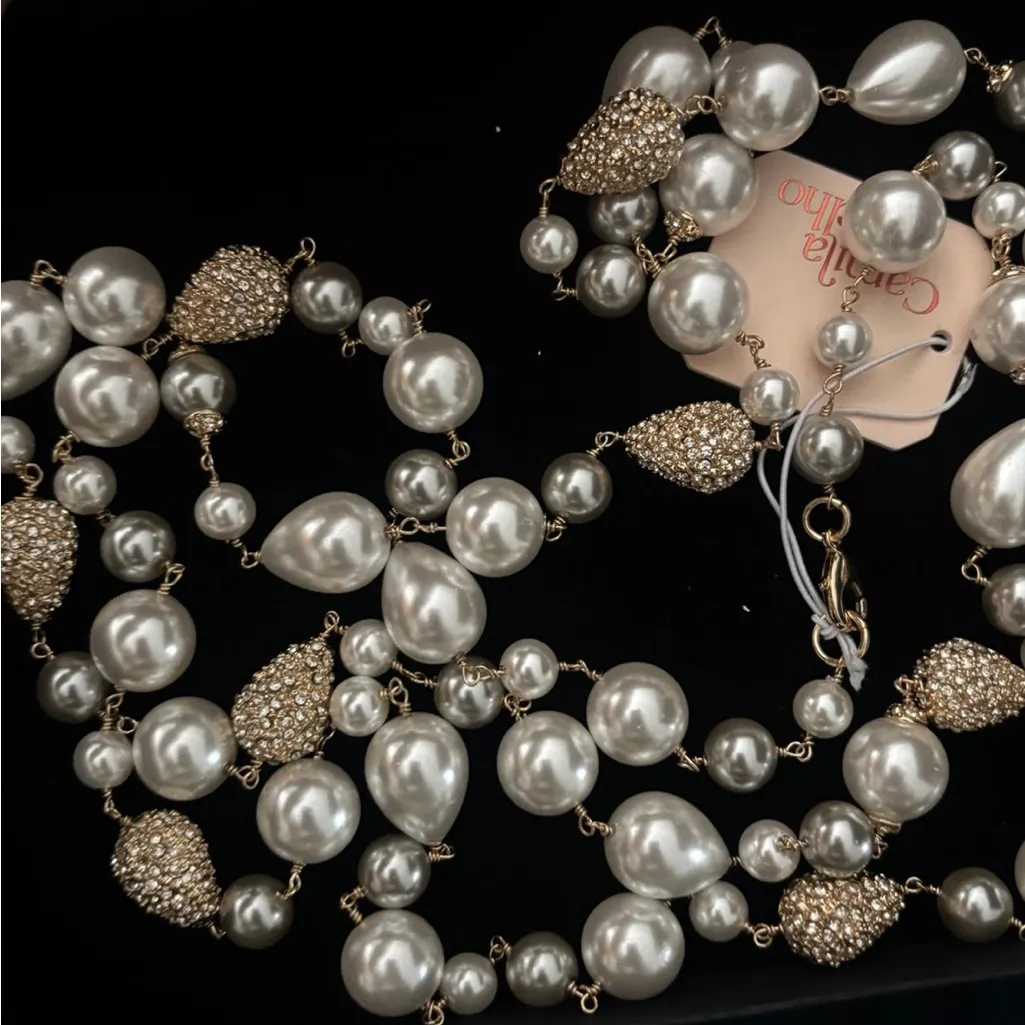 Camila Coelho Pearl and Gold Necklace NWT - Image 13