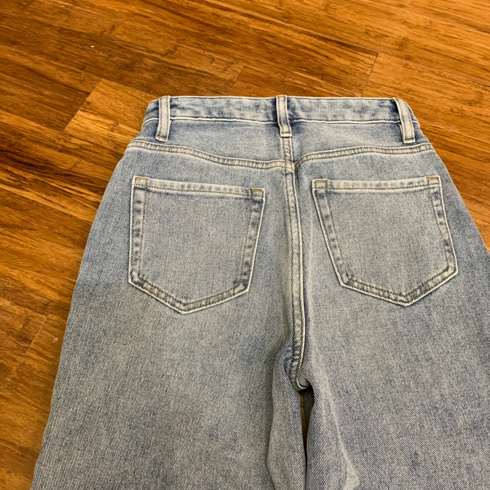 Pacsun 90s Boyfriend Jeans‎ Womens Size 24 Light Wash Wide Leg Split Hem Denim - Image 5