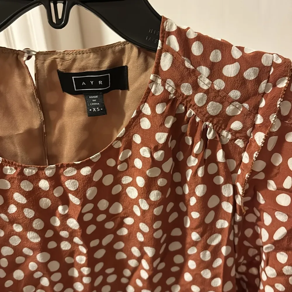 AYR Rust Silk Polka Dot Slit Maxi Dress - Image 4