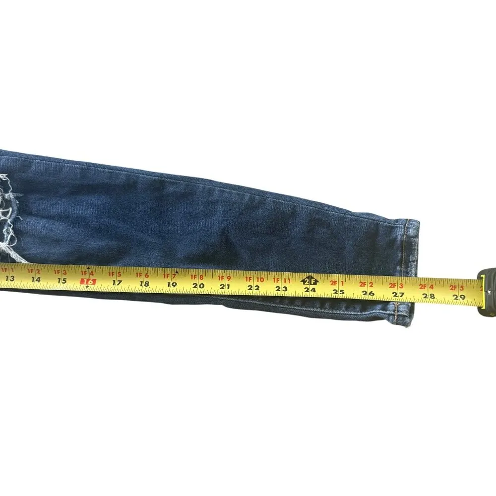 American Eagle Womens Luxe Stretch Distressed Skinny Jeans Size 4 Regular Blue - Image 6