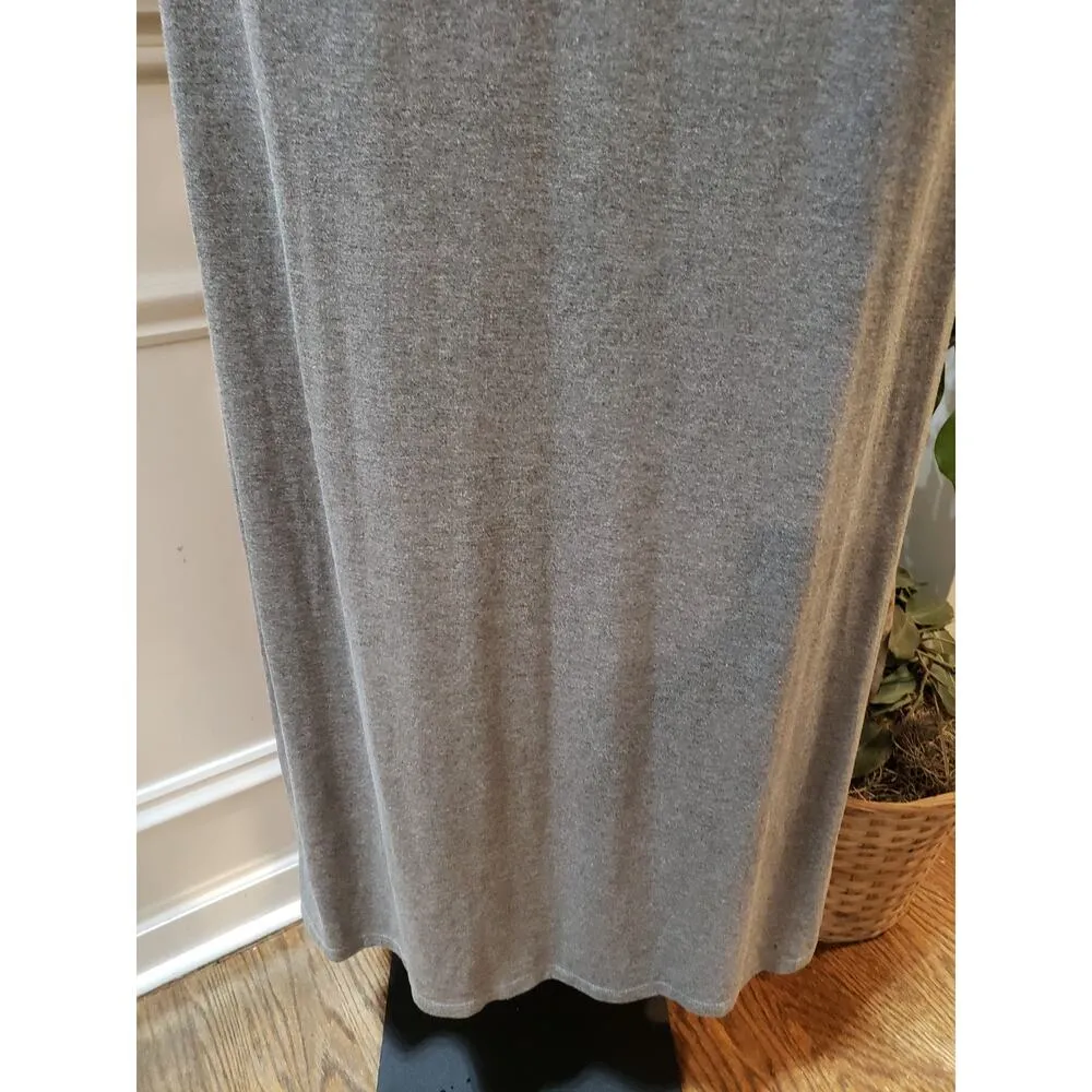 Press Long Maxi Dress Womens Small Gray Stretch Sleeveless Round Neck Pullover - Image 12