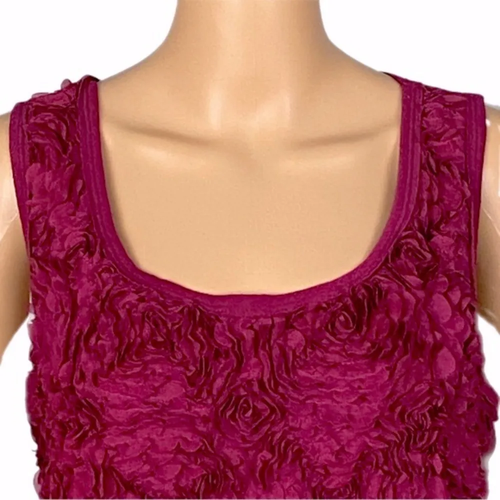 MAURICES burgundy, stretchy tank top with 3D rosettes on the front. Size XL. EUC - Image 2