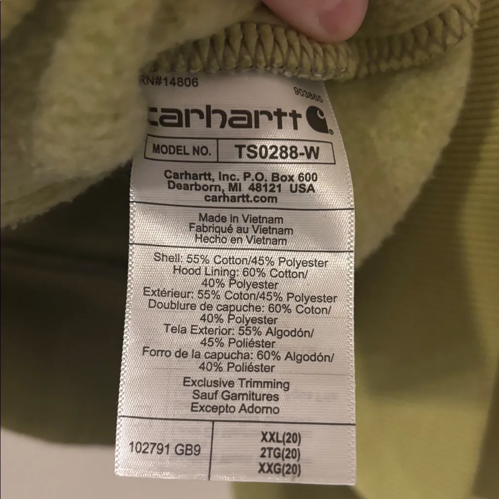 Carhartt Green Relaxed Fit Hooded Womens Sweatshirt XXL - Image 4