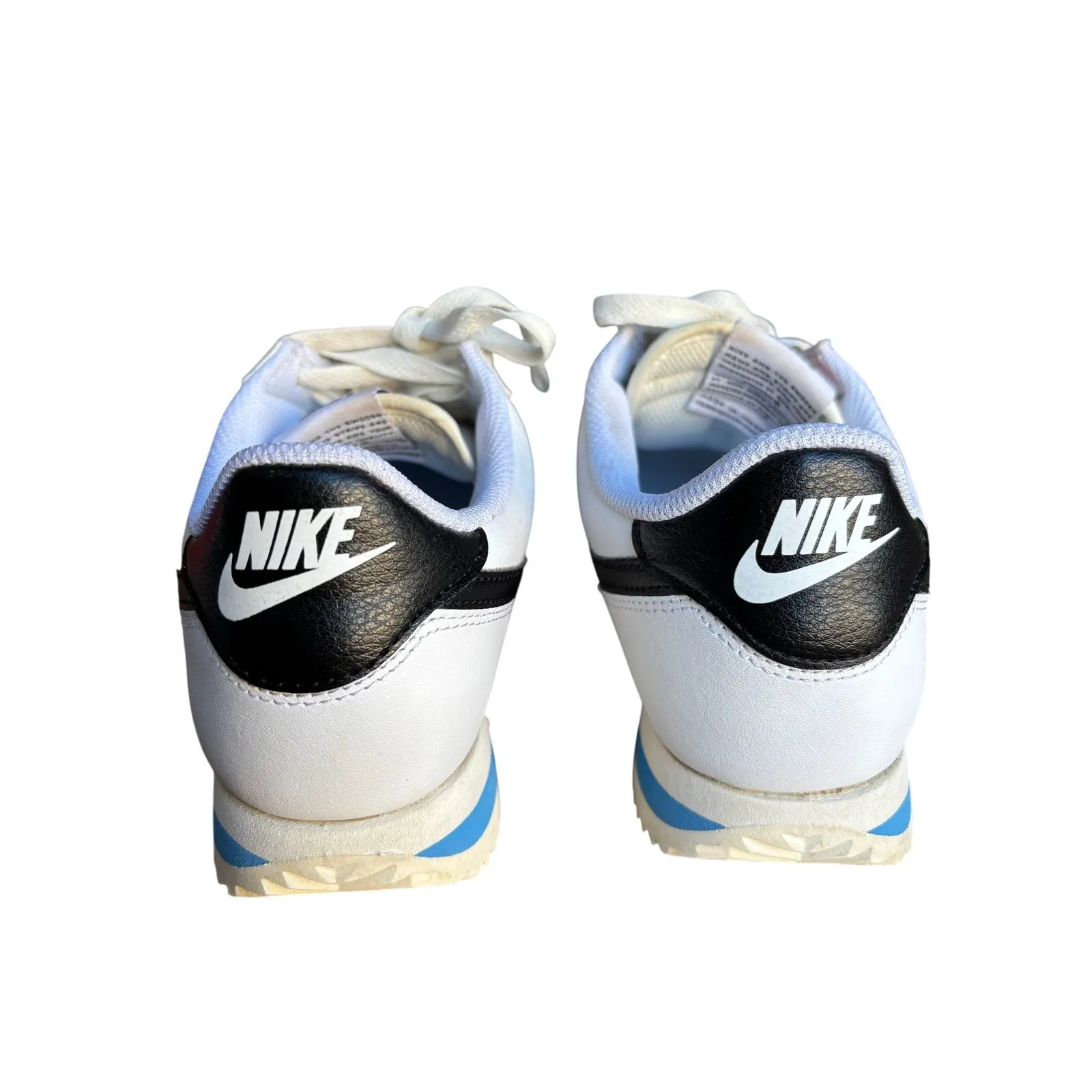 Nike Cortez women’s sneakers, US size 7.5, UK size 5, white, black, and blue - Image 9