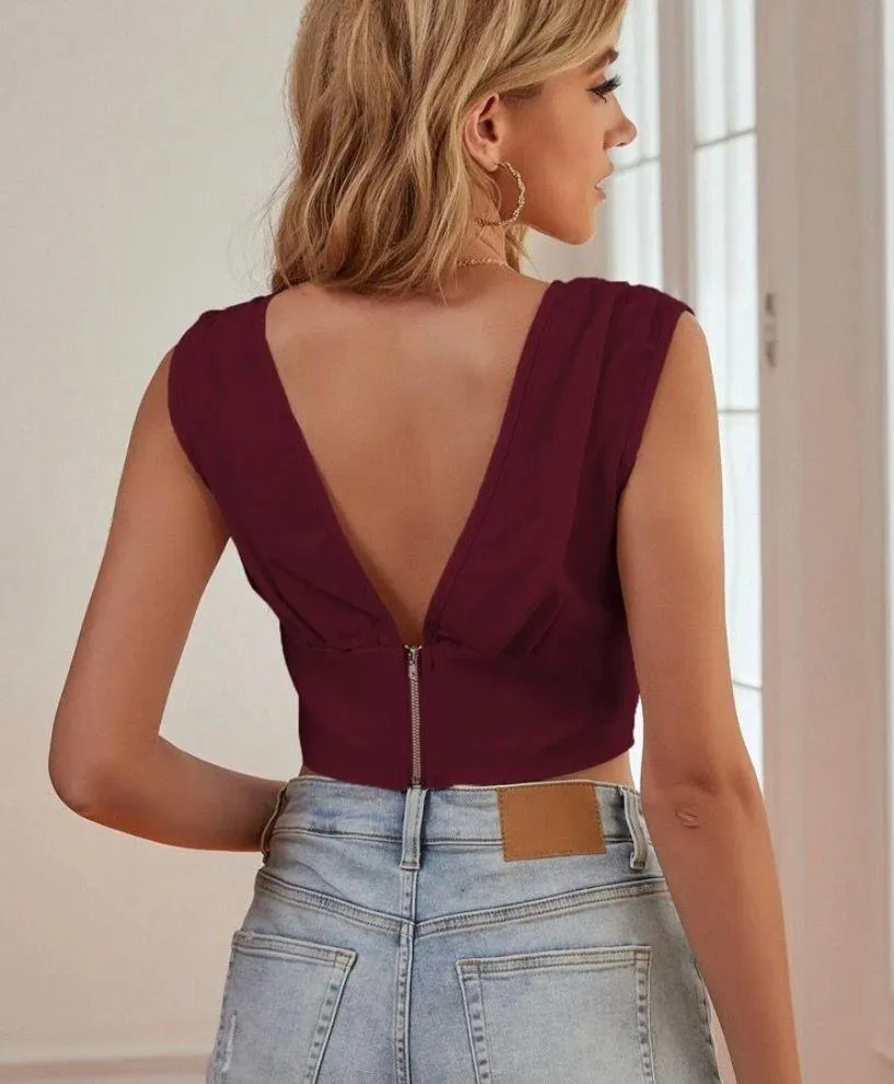 Thick Strap V Neck Tank Top - Image 2