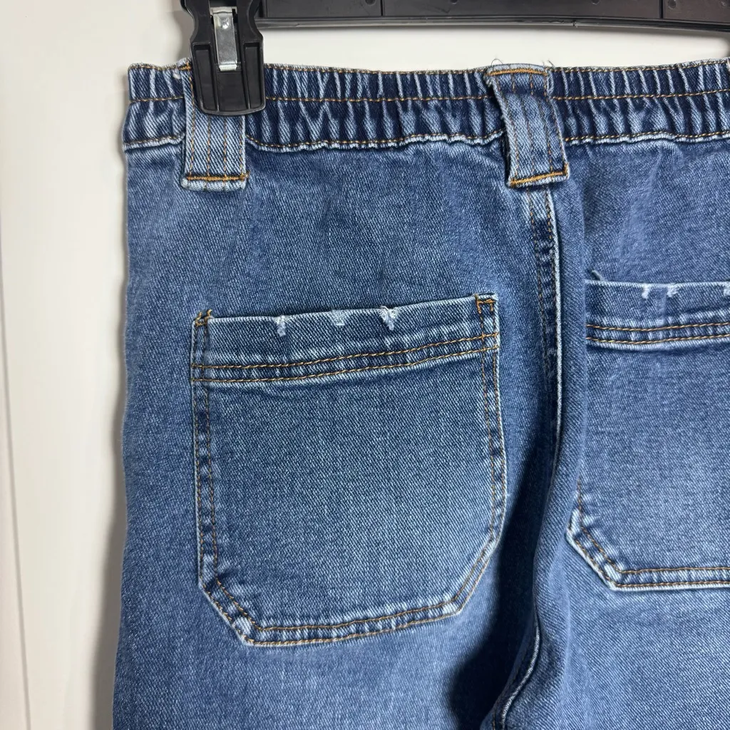 Juniors Almost Famous Wide Leg Cargo Denim Jeans Size S - Image 4