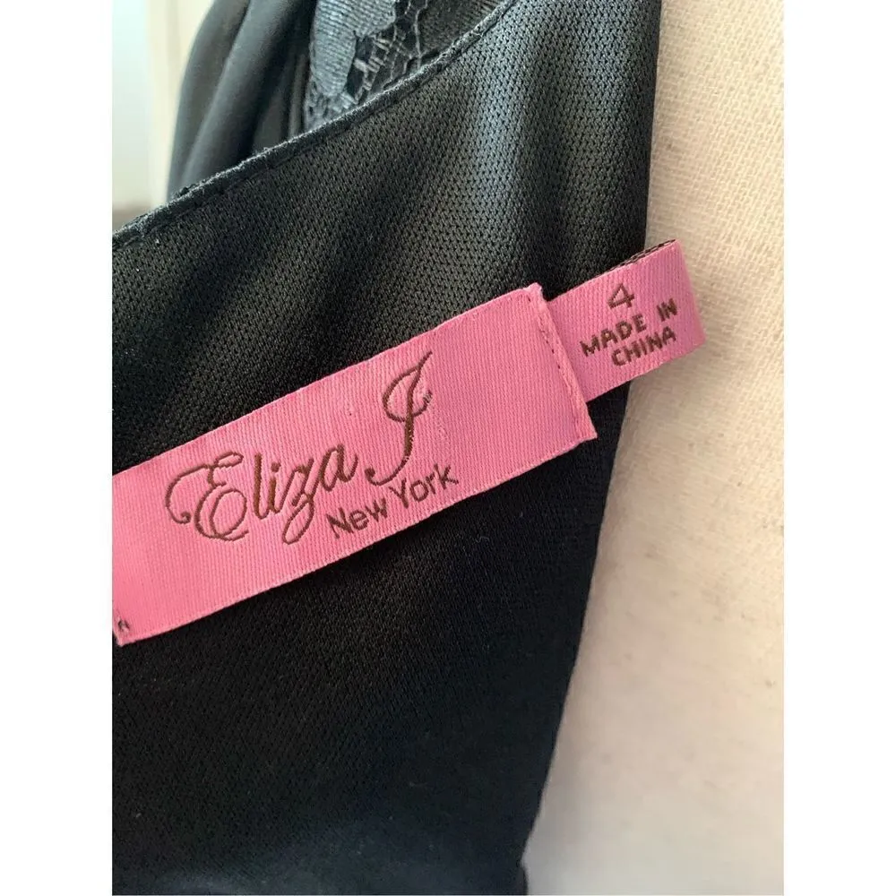 Eliza J black long sleeve lace dress size 5 short - Image 4