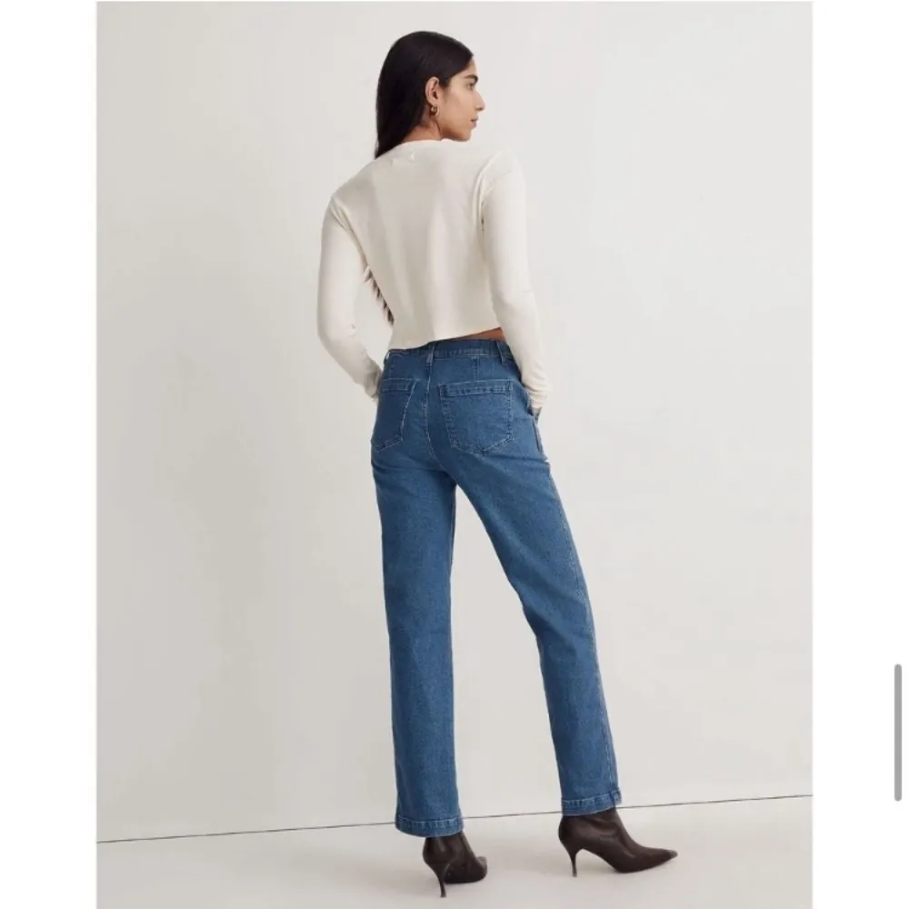 The Perfect Vintage Straight Jeans Split Hem Women’s Size 26 Blue Retro - Image 3