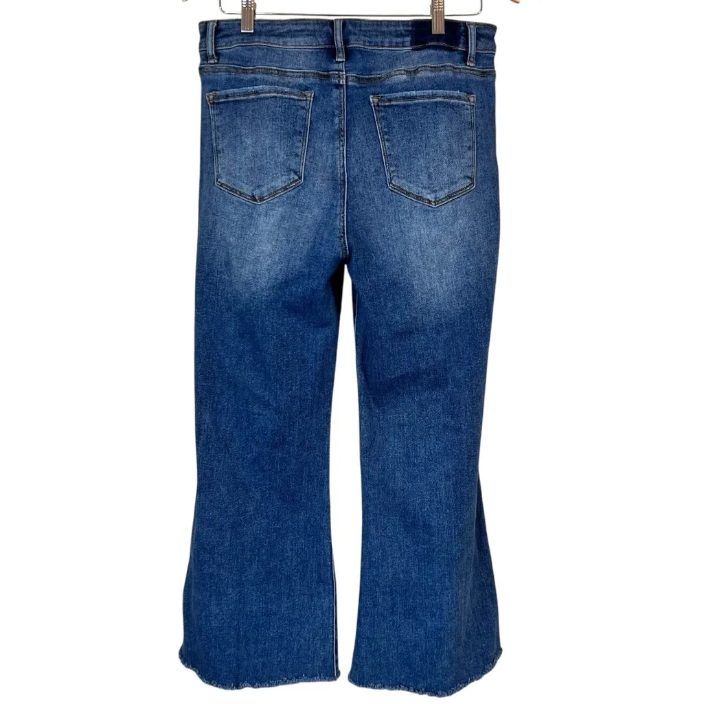 Risen High Rise Raw Hem Distressed Ankle Straight Jeans Blue Size 31 - Image 10