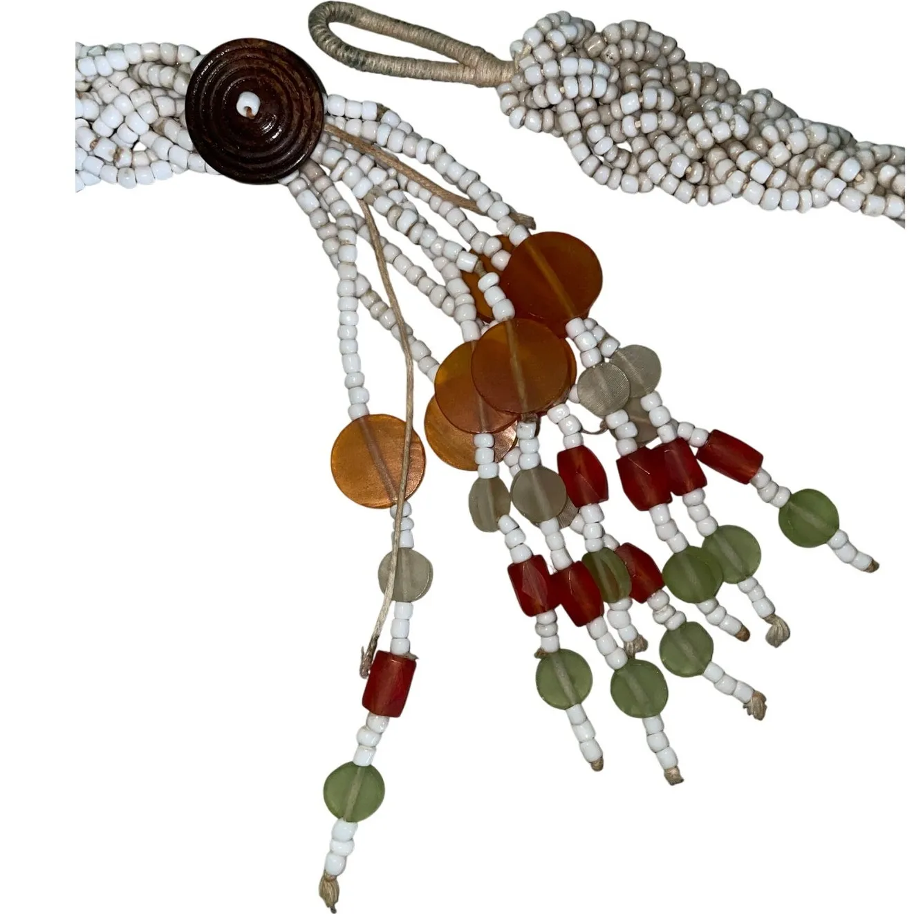 Vintage Hand Beaded Boho Belt - Image 5