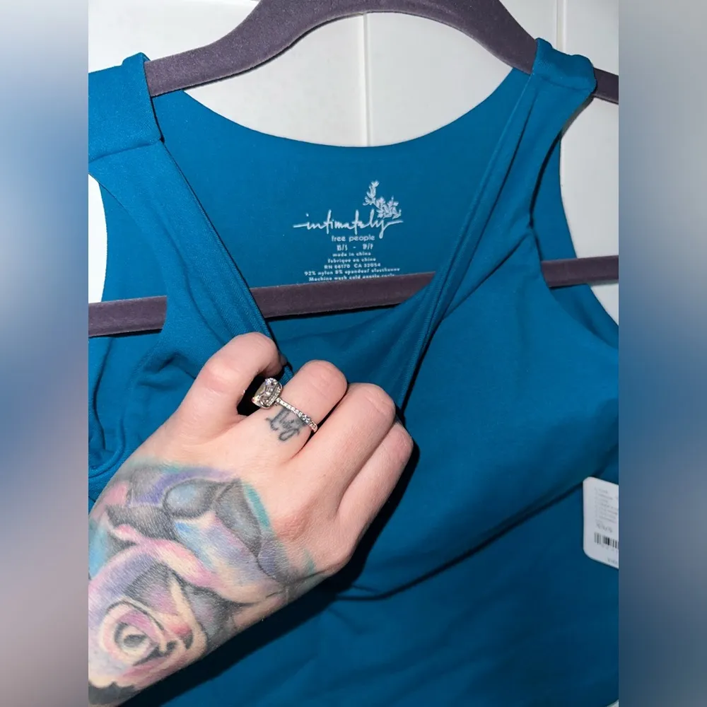 NWT Free People Intimately Clean Lines Cami In Deep Lagoon - Image 5