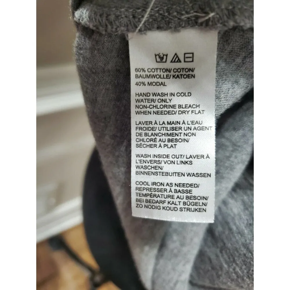 Saks Fifth Avenue Women Solid Gray Cotton Scoop Neck ShortSleeve Casual Shirt XL - Image 10