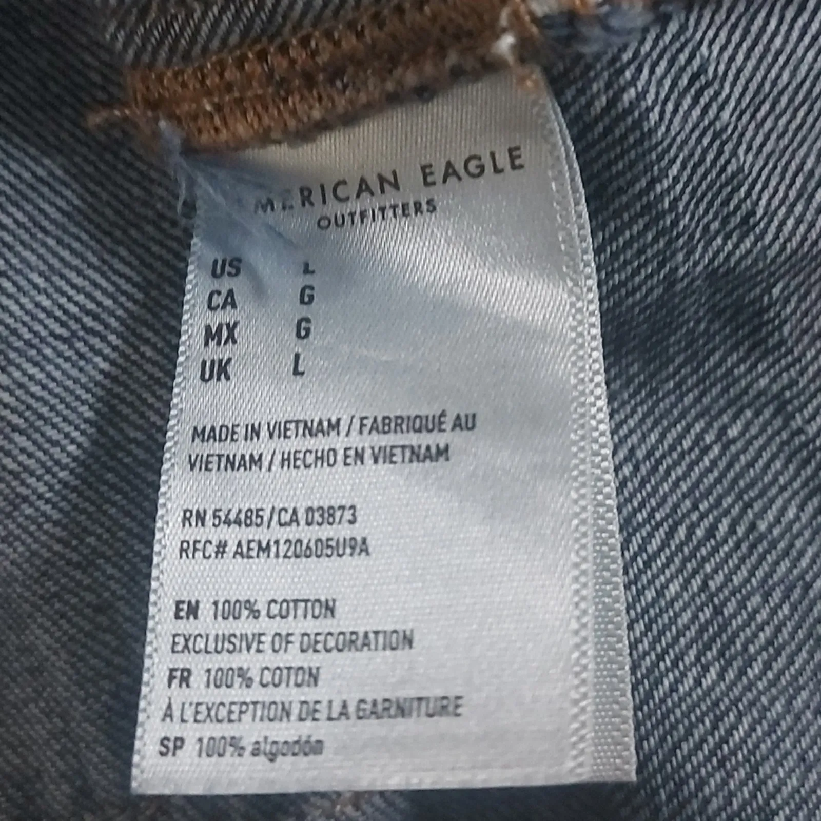 AÈ American Eagle Raw Hem Denim Halter Coverall Dress L Classic Preppy Festival - Image 8