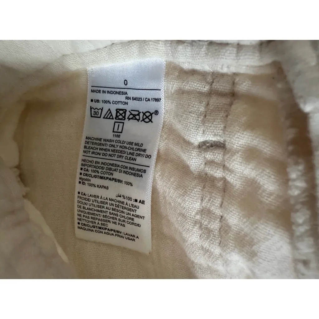 Women's Old Navy Beige Ankle & Cropped Linen Gauze Pants Size 0 - Image 6