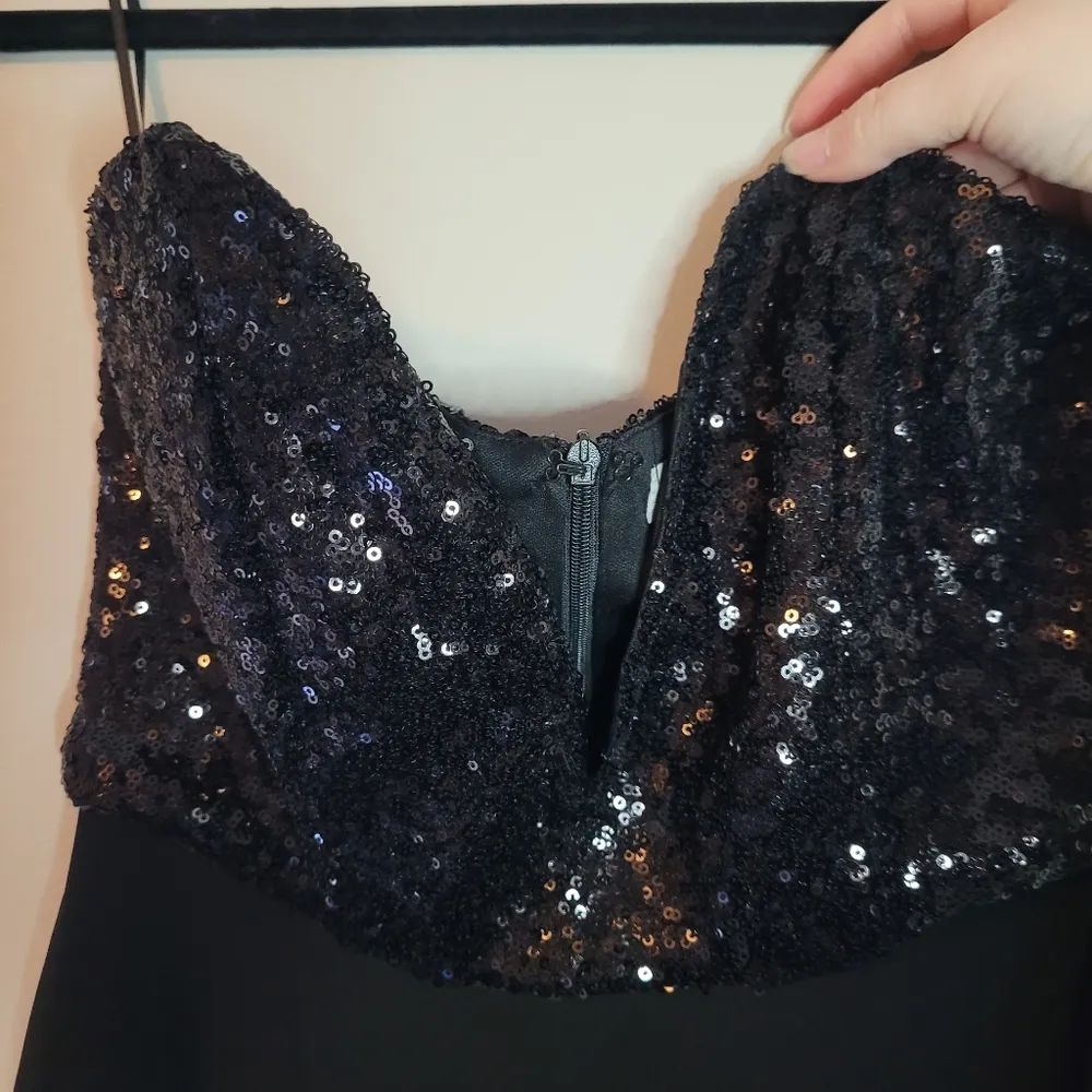 Tobi Black Sequin Top Cocktail Dress - Image 2