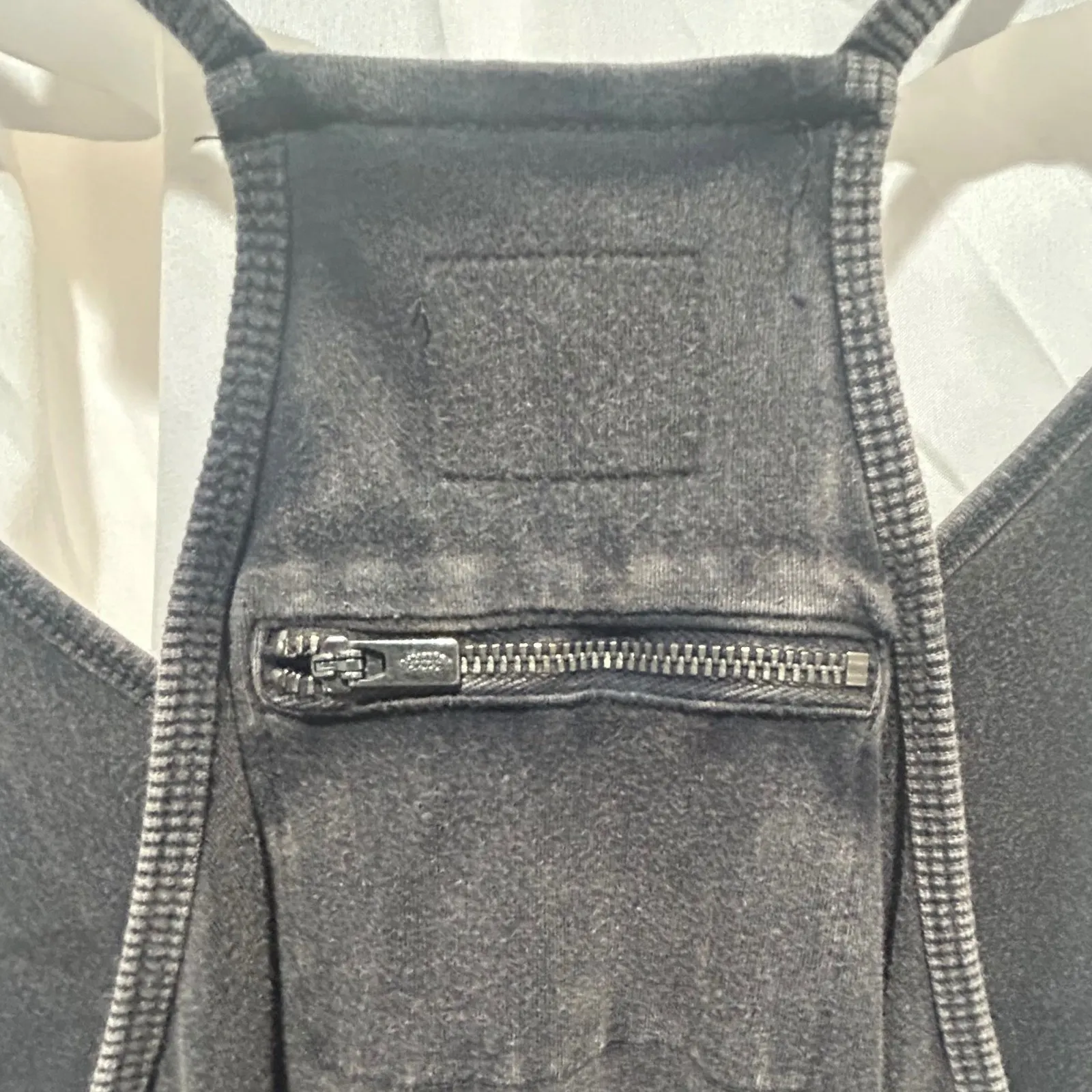 Free People Hot Shot Romper Light Washed Black Oversized Baggy Casual Size Small - Image 9