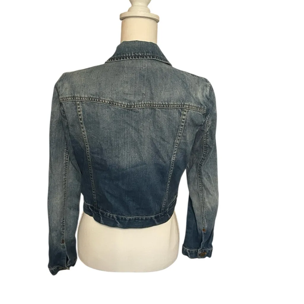 J.Crew Bowery Wash Jean Denim Jacket Size 4 - Image 4