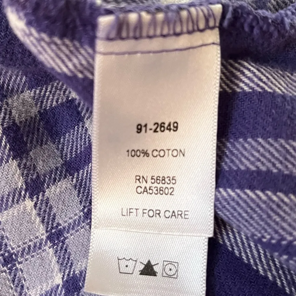 Cabela’s Plaid Flannel Button Down Shirt Purple White Size 2XL - Image 4