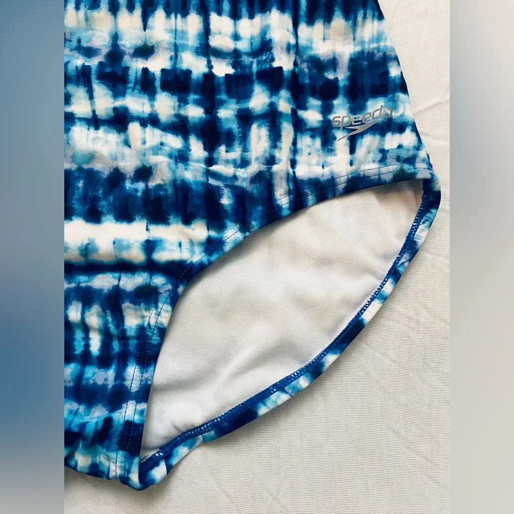 Blue Tie-Dye Large Woman’s Speedo Swimsuit - Image 5
