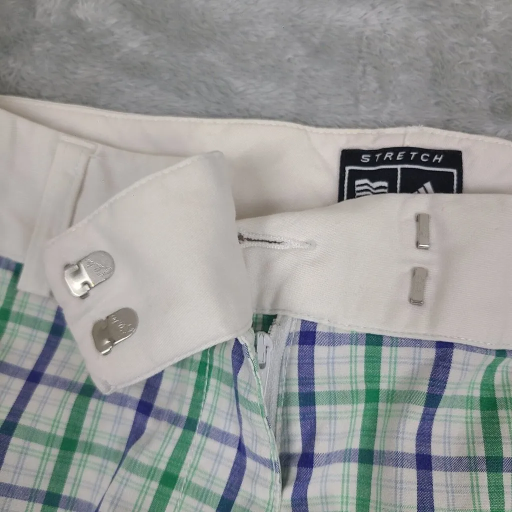 Adidas Golf‎ Shorts Women's Size 10 Plaid Stretch Pockets Flat Front Performance - Image 3