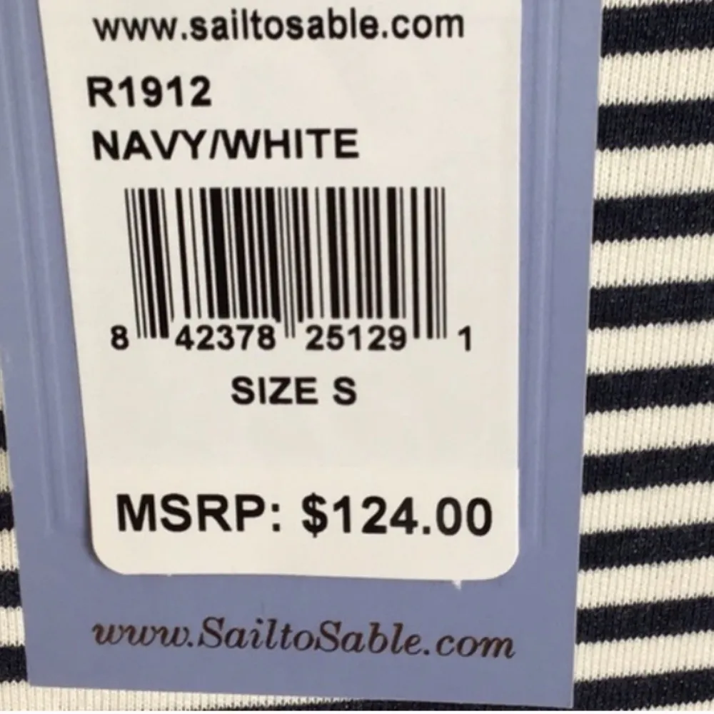 Sail to Sabel coastal nautical mock neck blouse tank preppy classic boho S $128 - Image 3