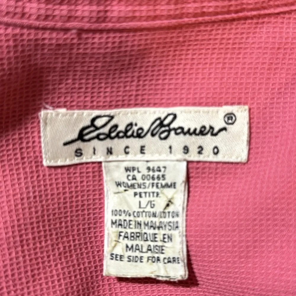 Eddie Bauer 100% Cotton Button Down Long Sleeve Shirt Size Large Petite - Image 7