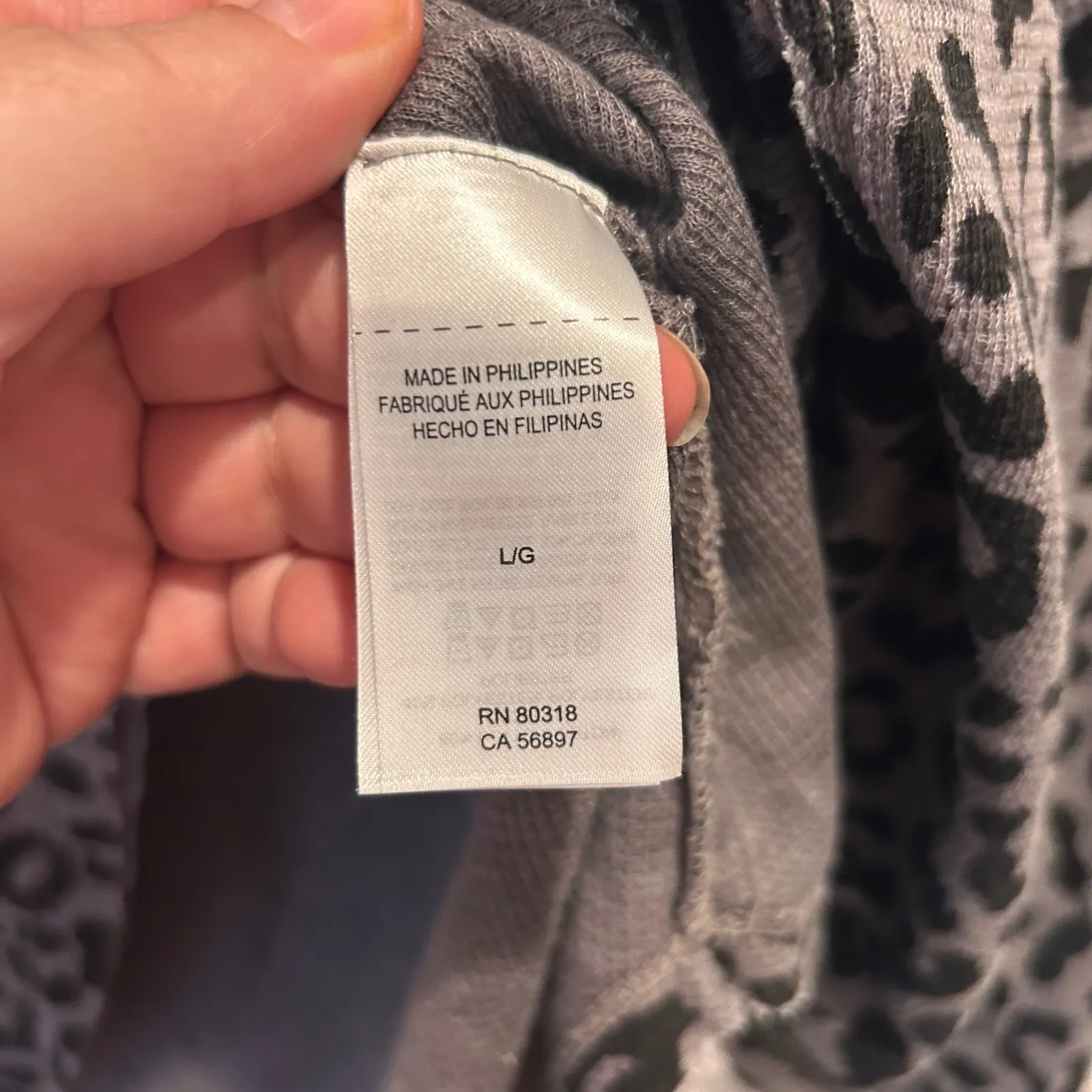 Lucky Brand Leopard Print Long Sleeve Thermal Top Women Size Large‎ Boho Grunge - Image 7