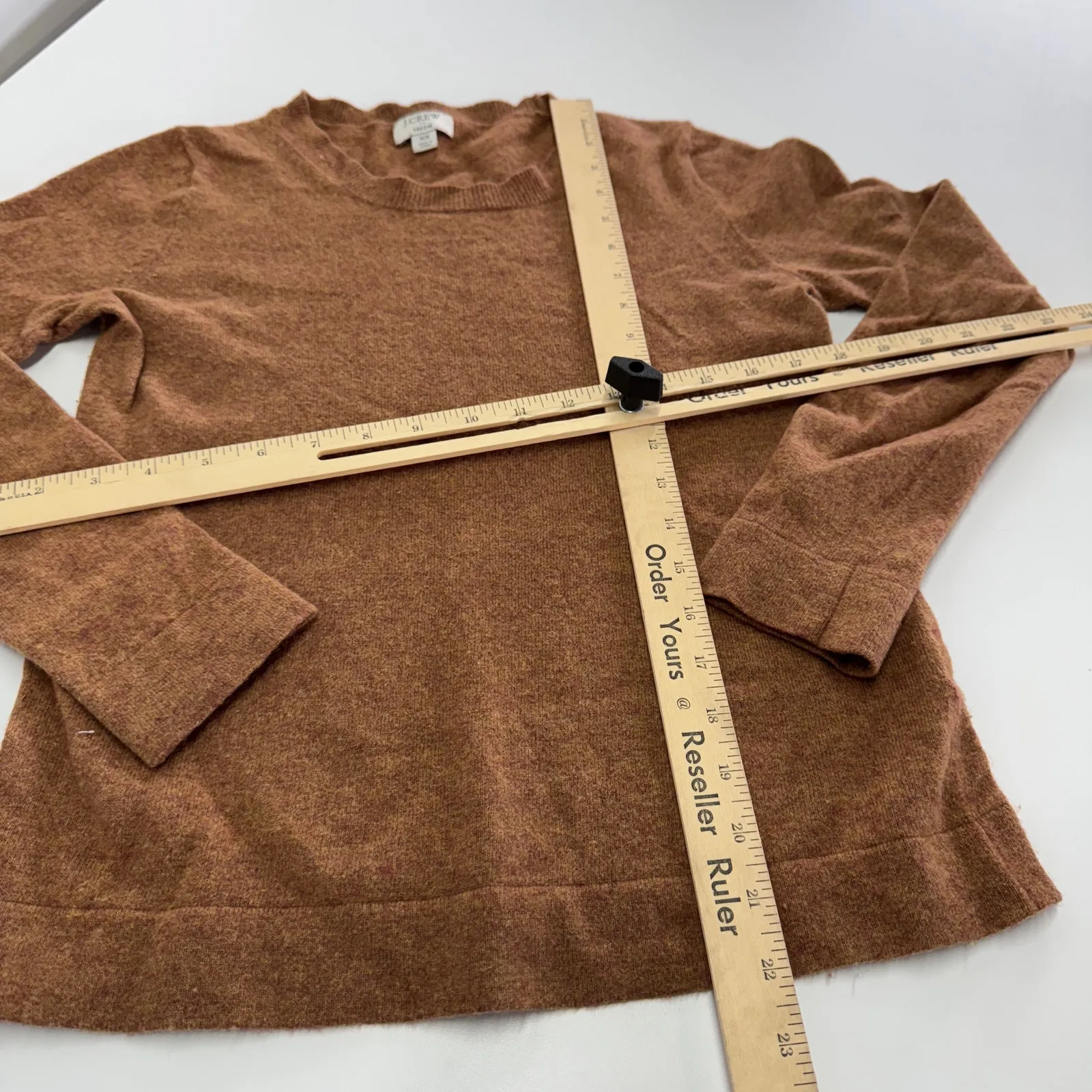 J.Crew‎ Sweater Womens XX Small Brown Teddie Knit Cotton Wool Blend - Image 8