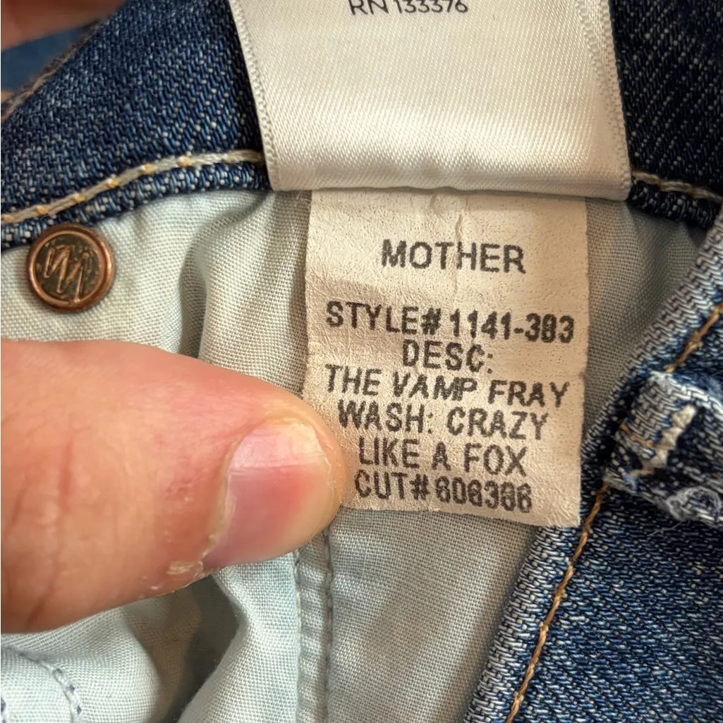 MOTHER denim revolve The Vamp Fray Crazy Like A Fox skinny ankle Jeans size 28 Blue - Image 13