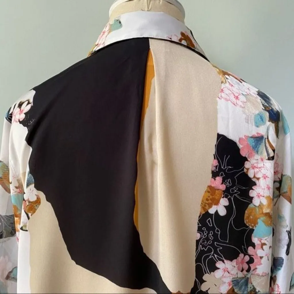 3.1 Phillip Lim Target Abstract Floral Blouse Shirt Black Size M - Image 8