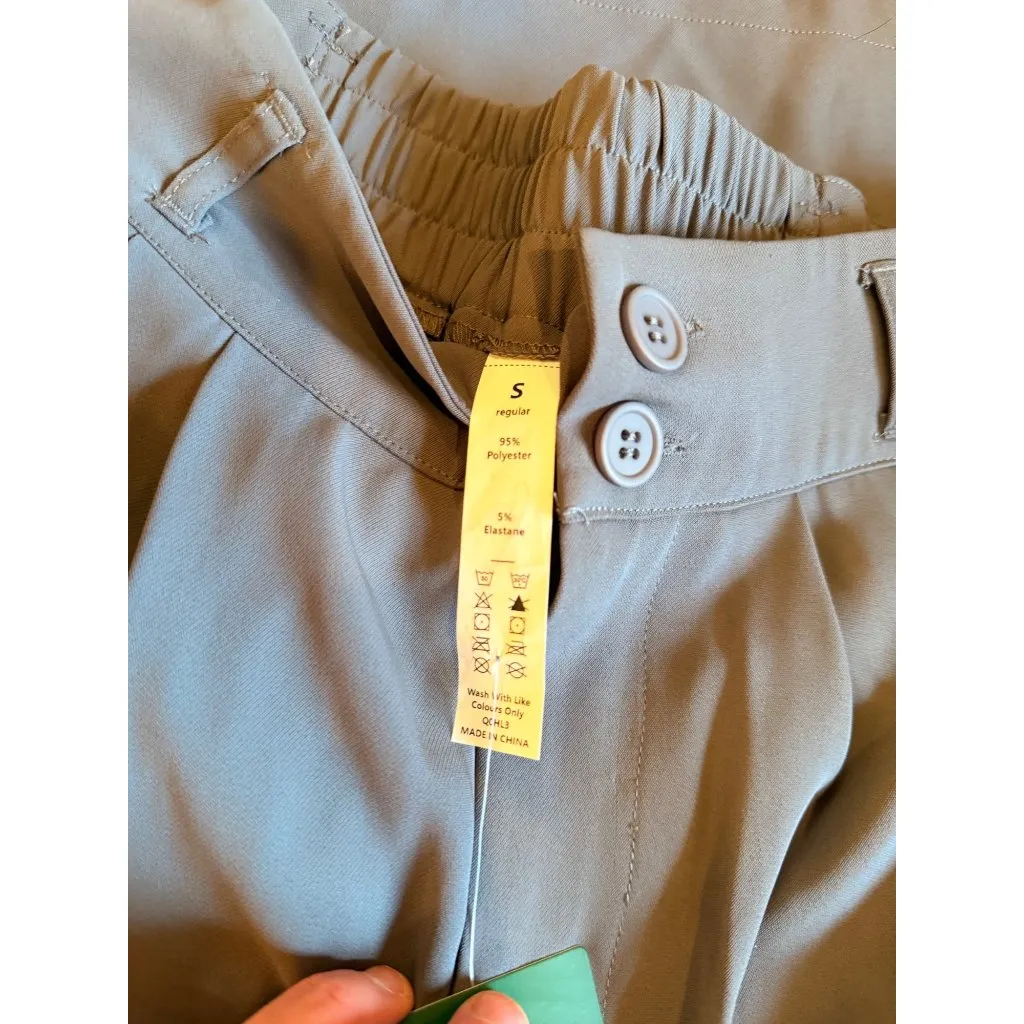 NWT Halara Womens Wide Leg High-Waist Pleated Trousers S Gray - Image 4