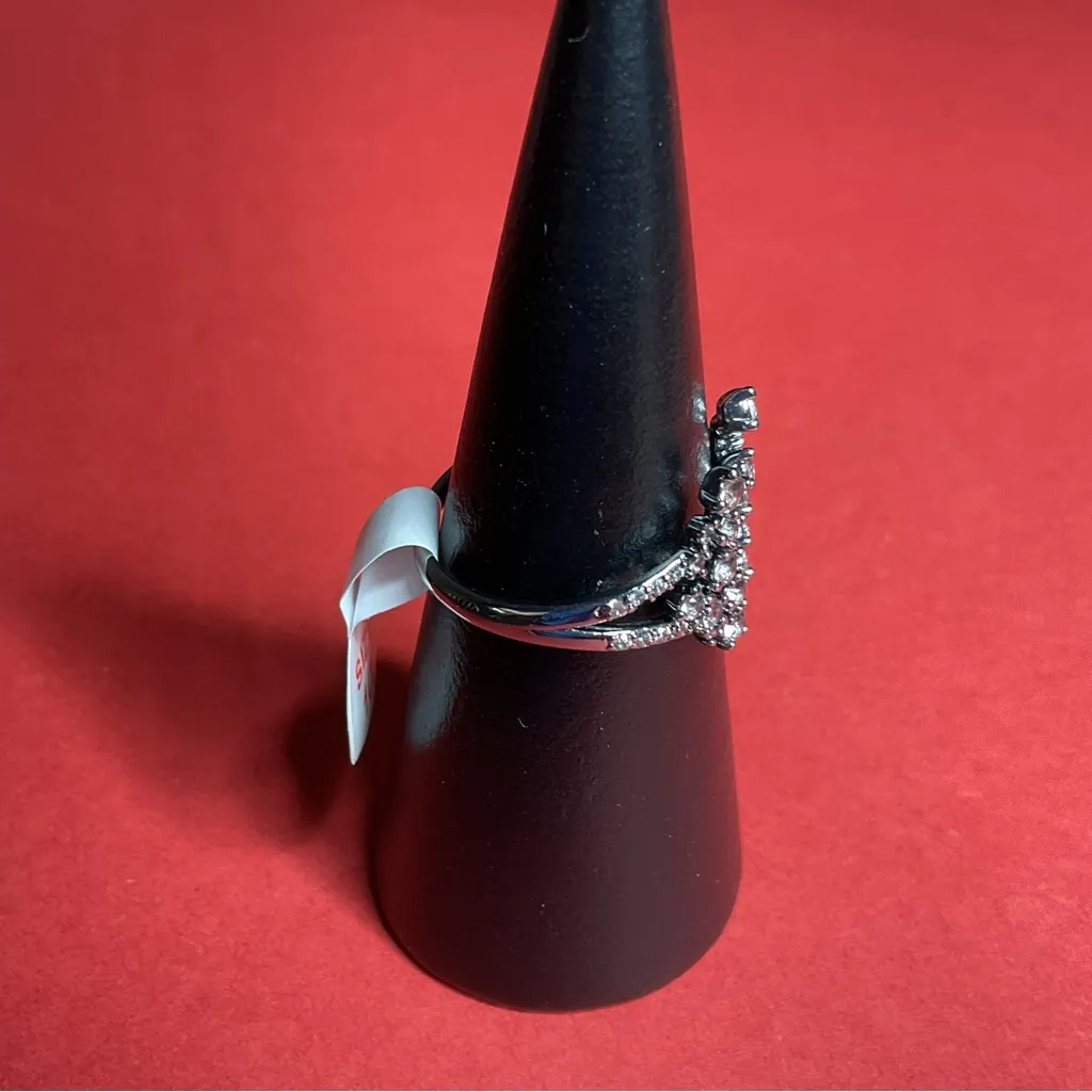 Bomb Party RBP8244 “She Flies Free” LC Morganite on Hematite Size 10 Ring NWT Silver - Image 2