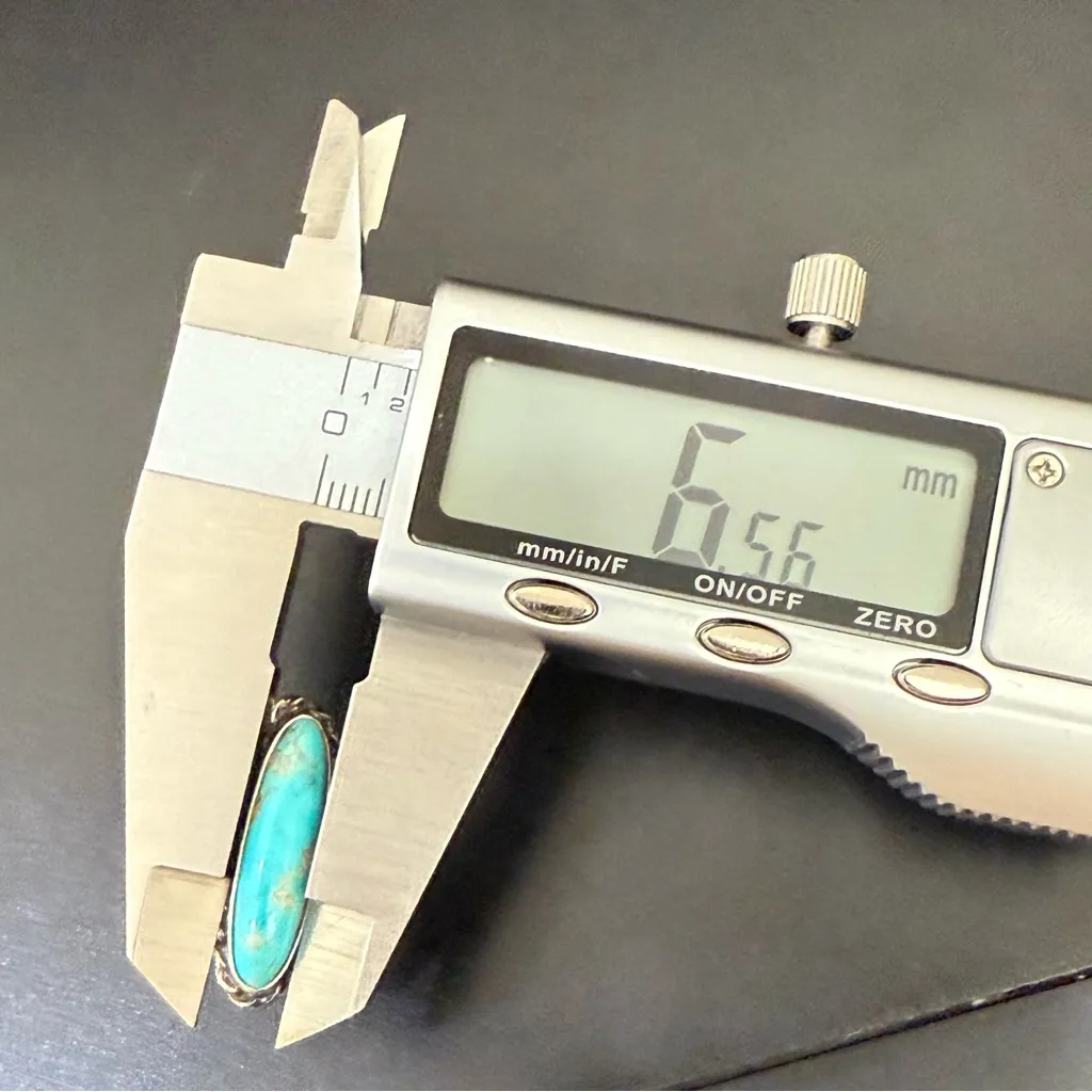 Vintage Unsigned Handcrafted Sterling Silver Oval Turquoise Ring Size 4 4g. Blue - Image 10