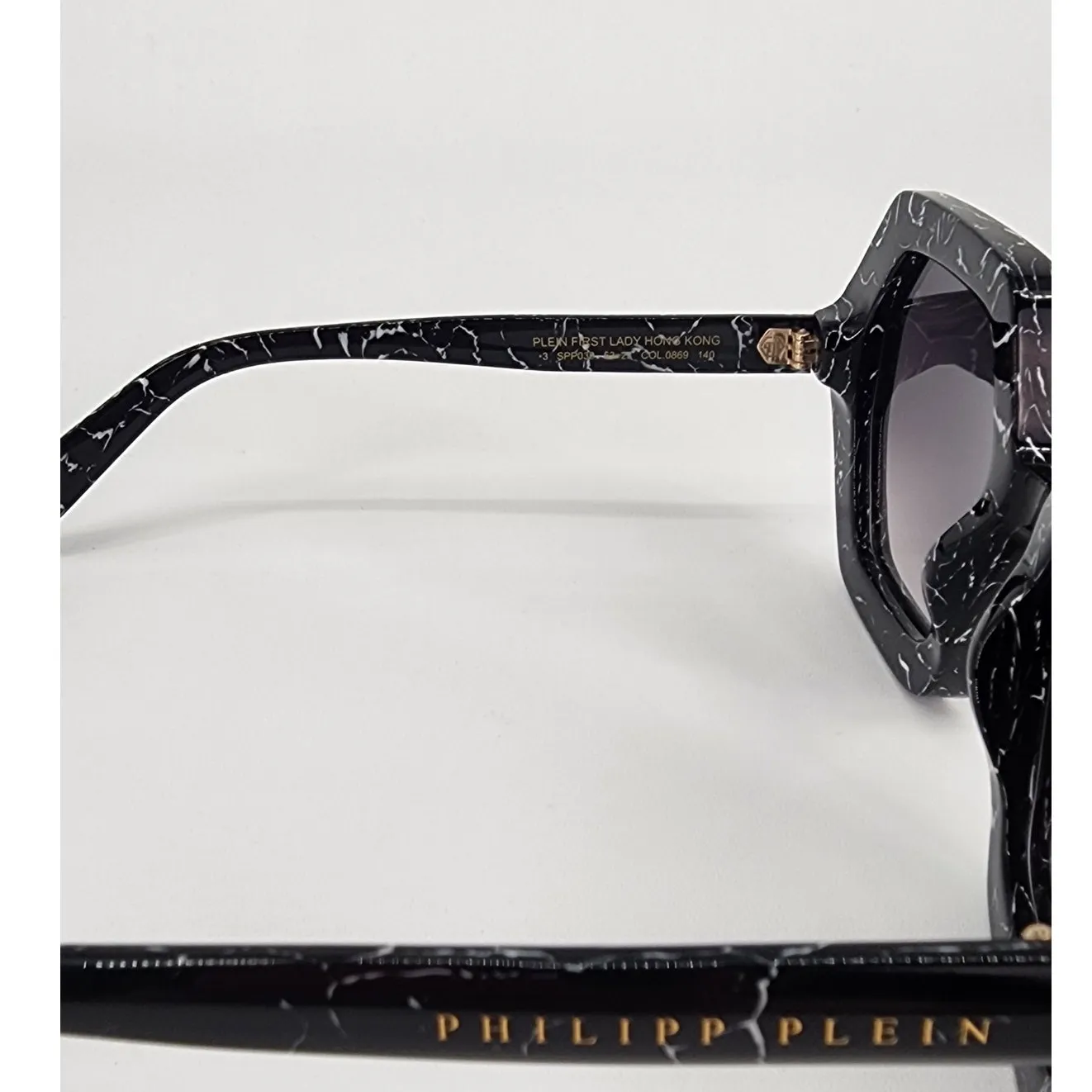 Philipp Plein Black Marble Oversized Hexagon Sunglasses | New in Box - Image 7