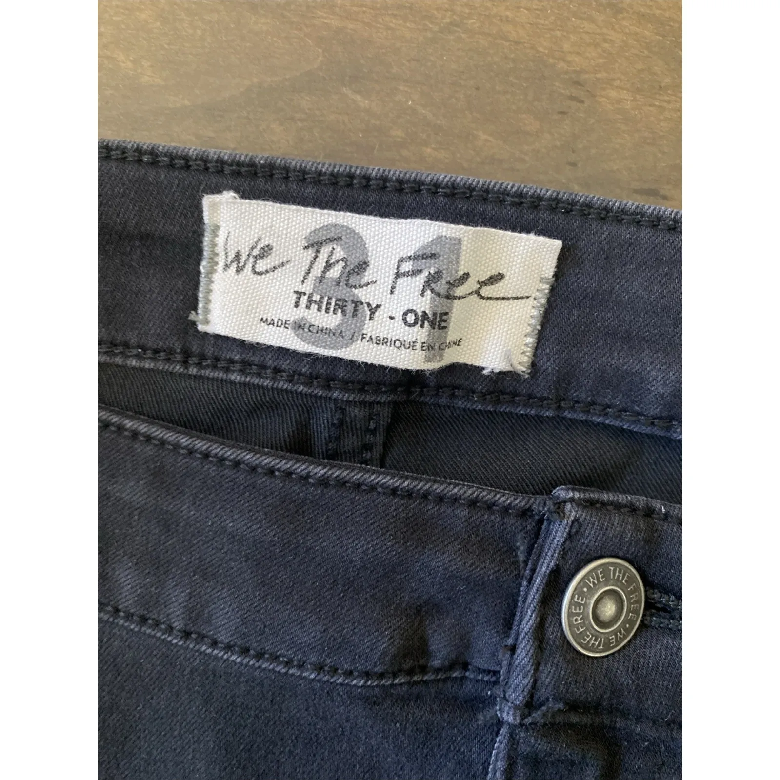 We the Free Womens 31 Free People Black Flare Leg Denim Pants - Image 5