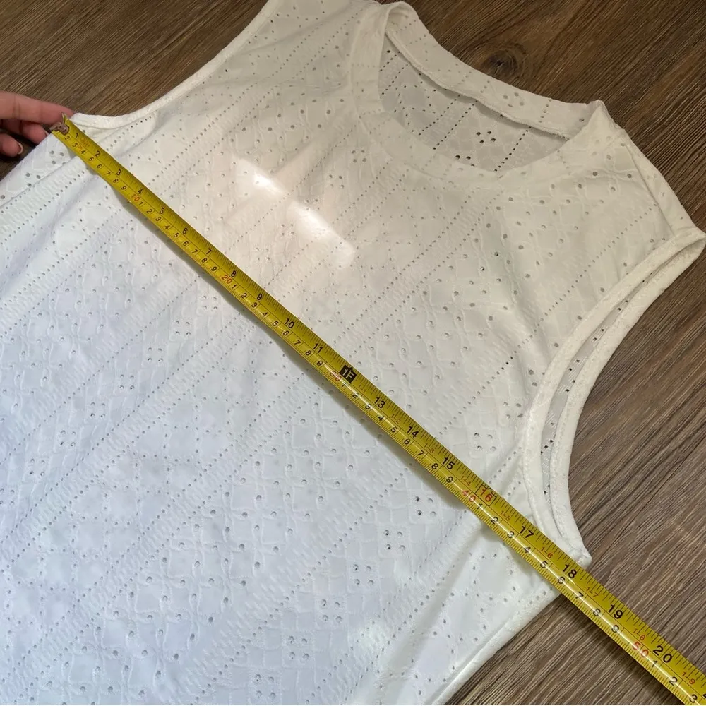 Cupshe White Eyelet Muscle Tee - Image 6