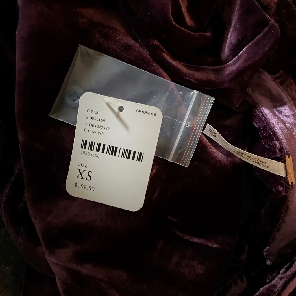 FREE PEOPLE Lux Velvet Shirt Dress in Rose Purple - NWT - XS - Image 3