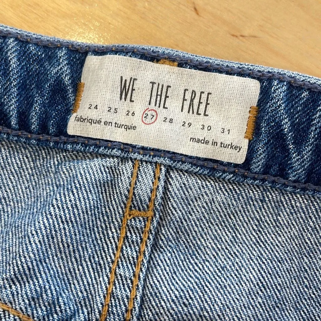 We‎ The Free Womens Button Fly Distressed Cutoff Denim Skirt Blue Size 27 NWT - Image 3