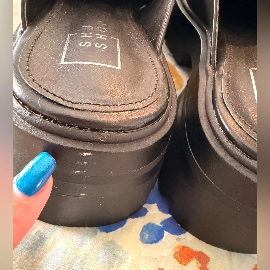 SHUSHOP 7.5 Trixie Loafer Mules Slides Clogs NIB Black - Image 8