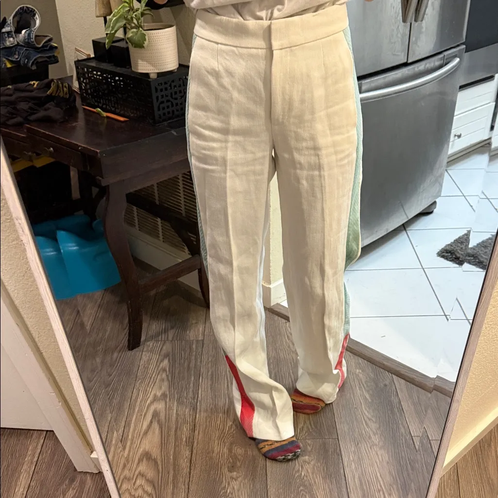 J Crew Collection Snakeskin Stripe Trouser Size 0 WHITE 59181 $795 - Image 3