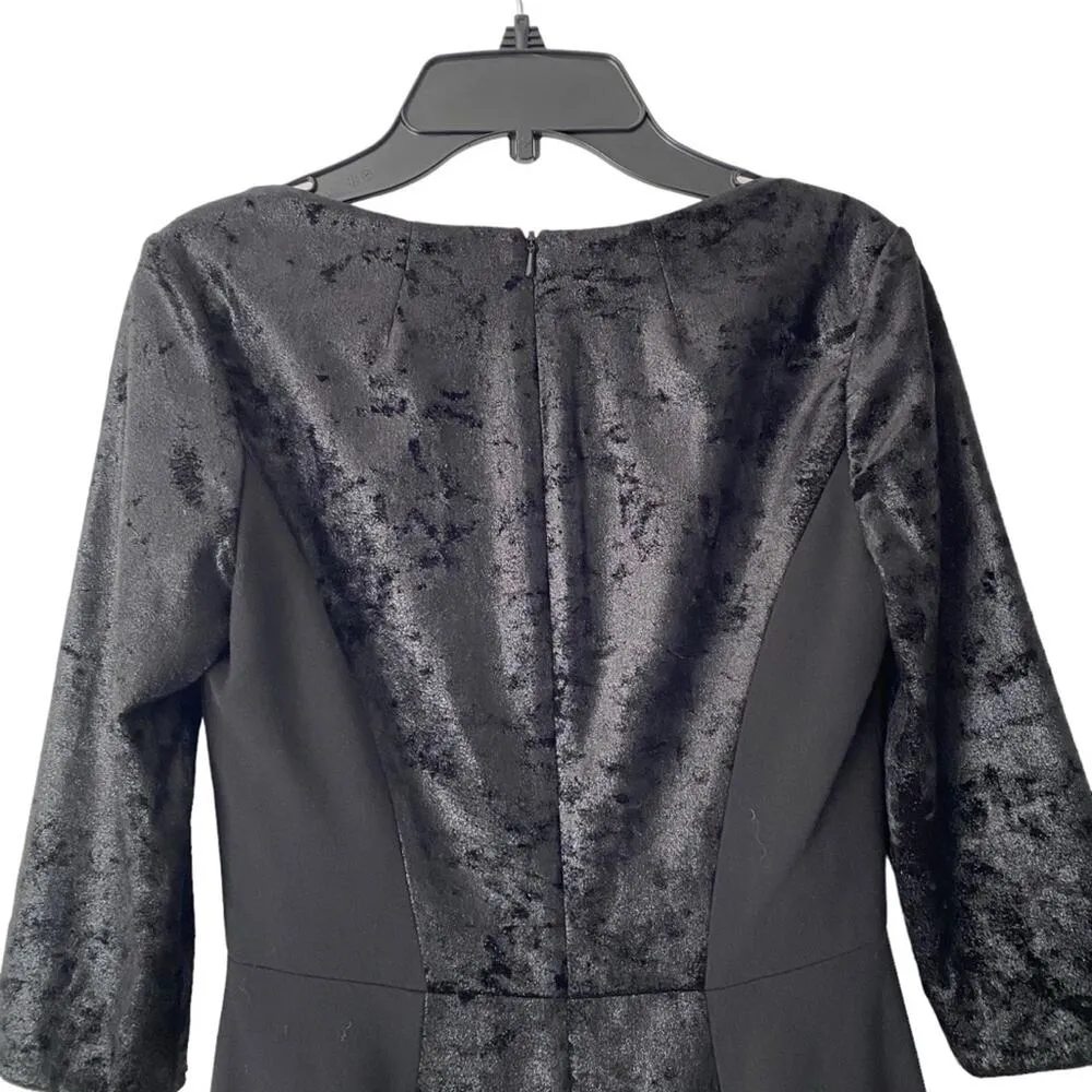 Black Halo Crushed Velvet Square Neck NWTs size 2 Sheath Straight Dress - Image 8