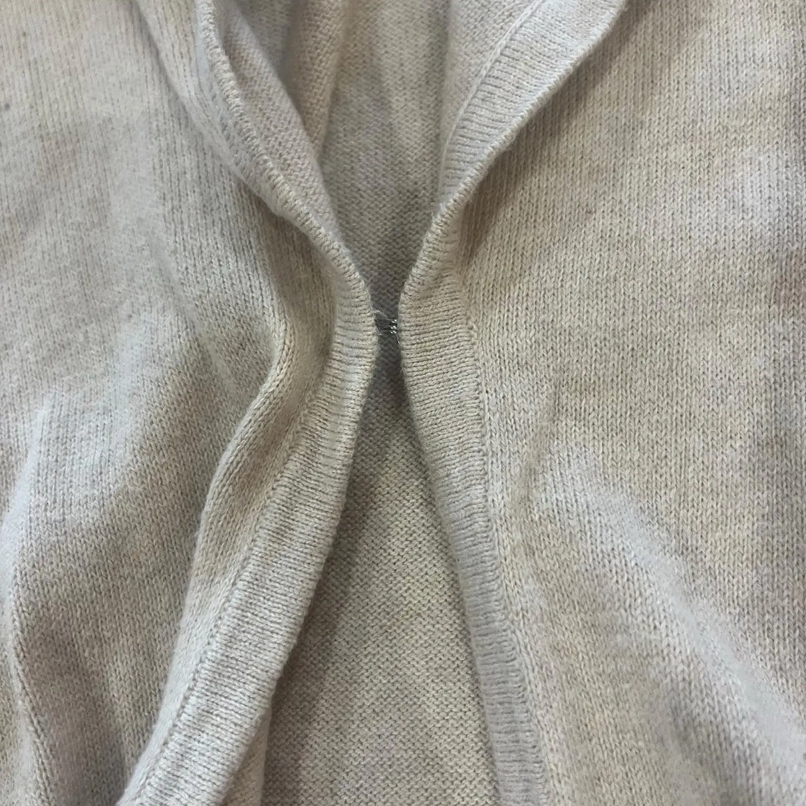 Lands End Womens Size Small Tan Long Sleeve Knit Front Clasp Cardigan Sweater - Image 3