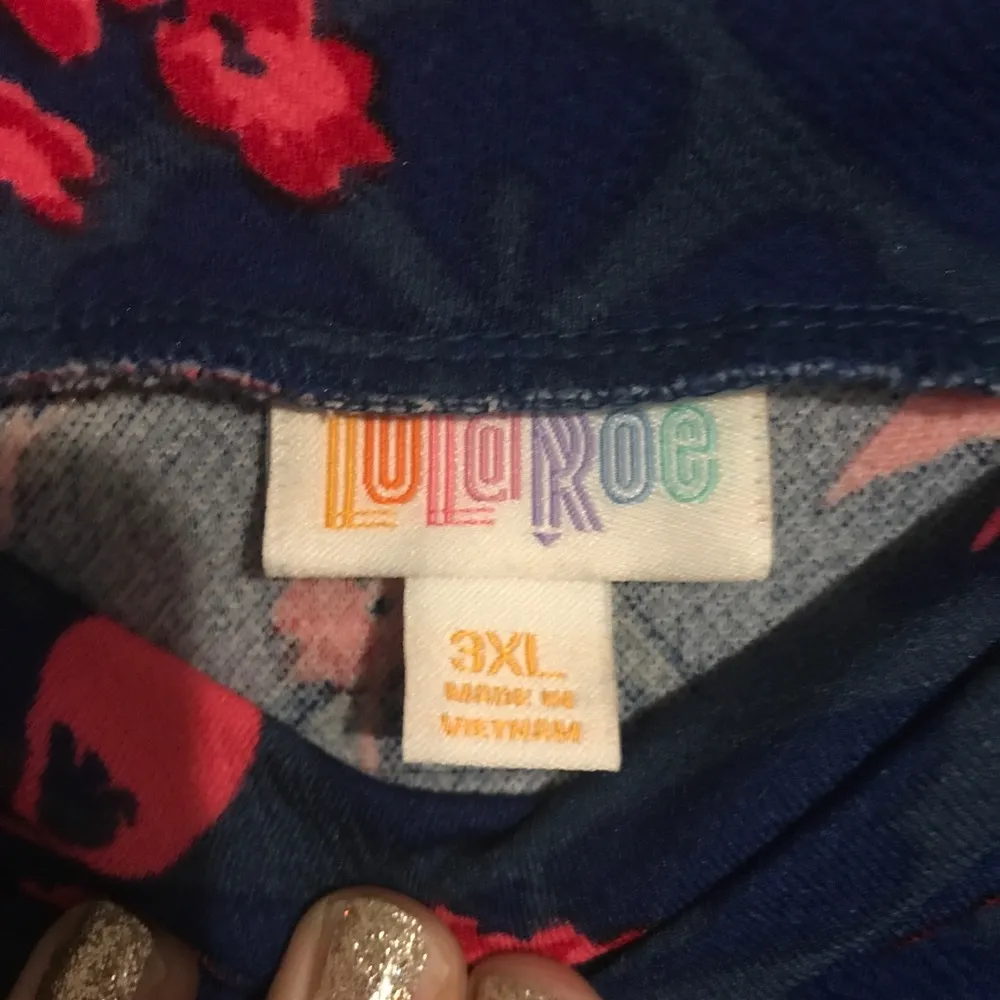 LuLaRoe Cassie Skirt Floral & Stripes Pattern Blocking Sz 3X BNWT Pencil Skirt - Image 6