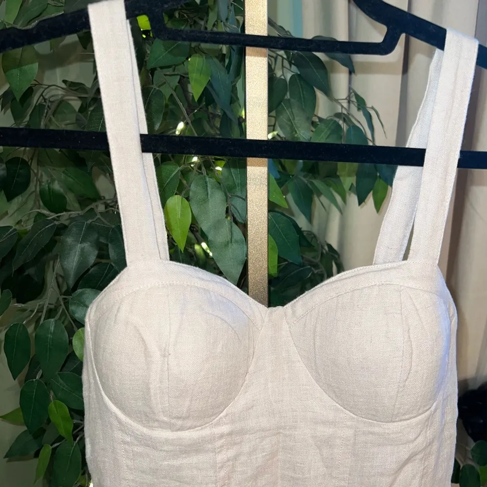 BAND OF THE FREE Spaghetti Strap Linen and Polyester Floral Split Leg Jumpsuit S - Image 2