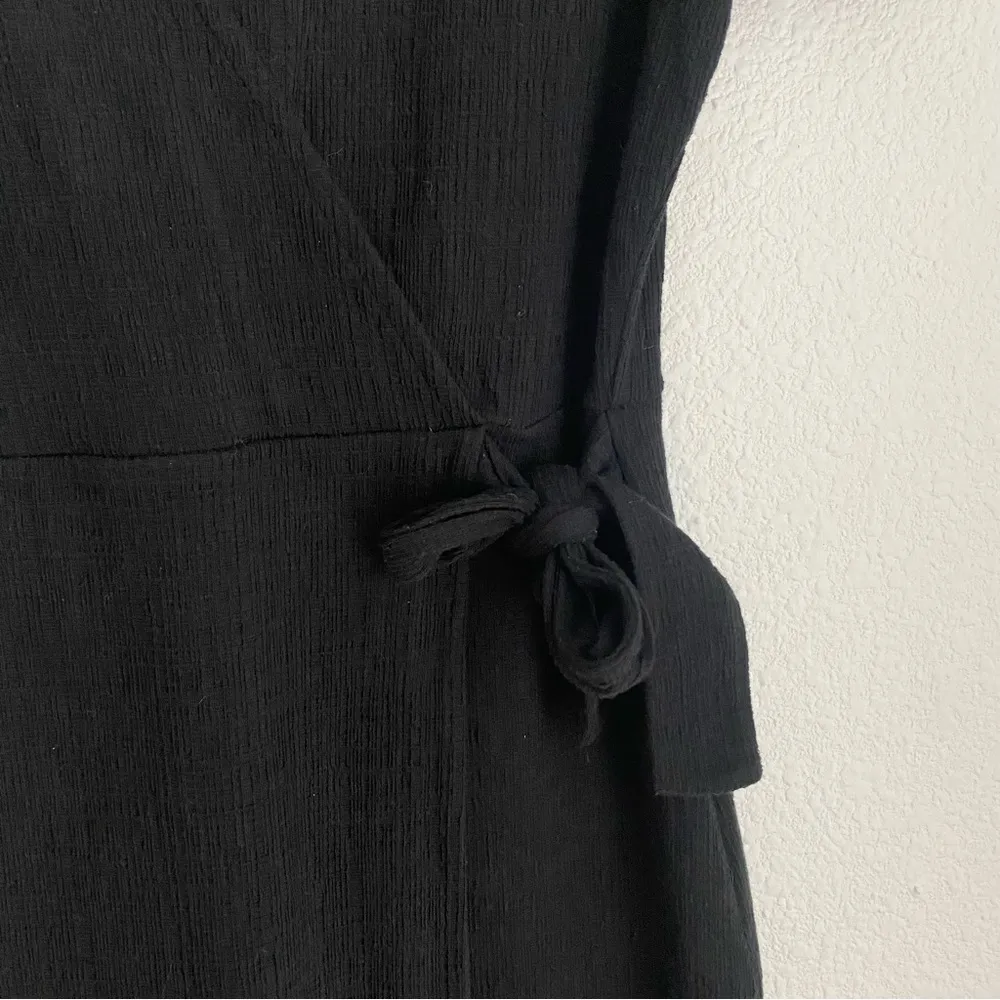 Texture and Thread short sleeve black mini faux wrap dress, size XS - Image 2