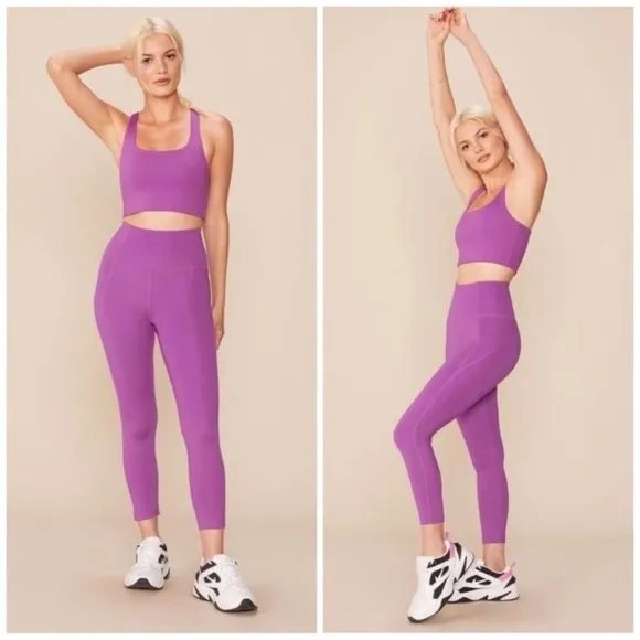 GIRLFRIEND COLLECTIVE Compressive High Rise Leggings - Wildflower Purple - Image 2