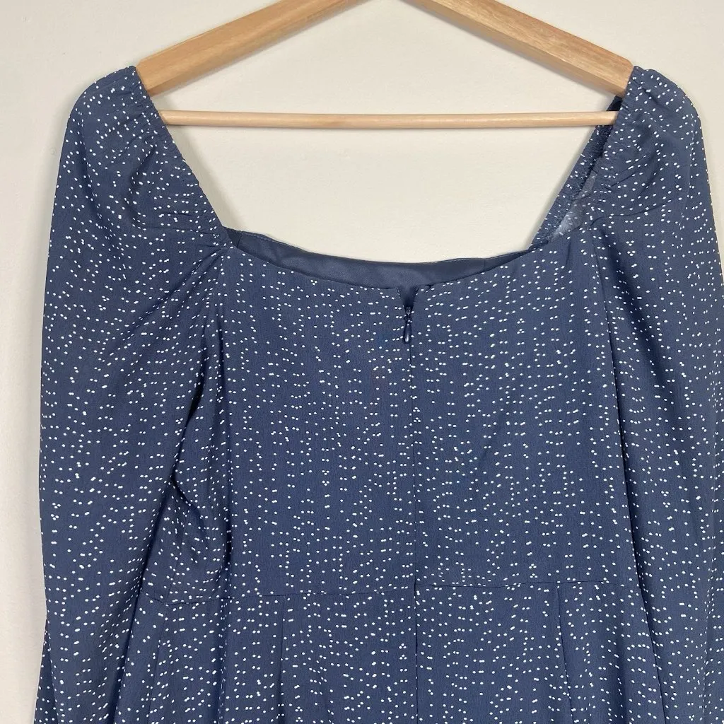 Lola & Grace Dot Print Dress Size S Blue Short Ruffle Long Sleeve Cottage Boho - Image 4