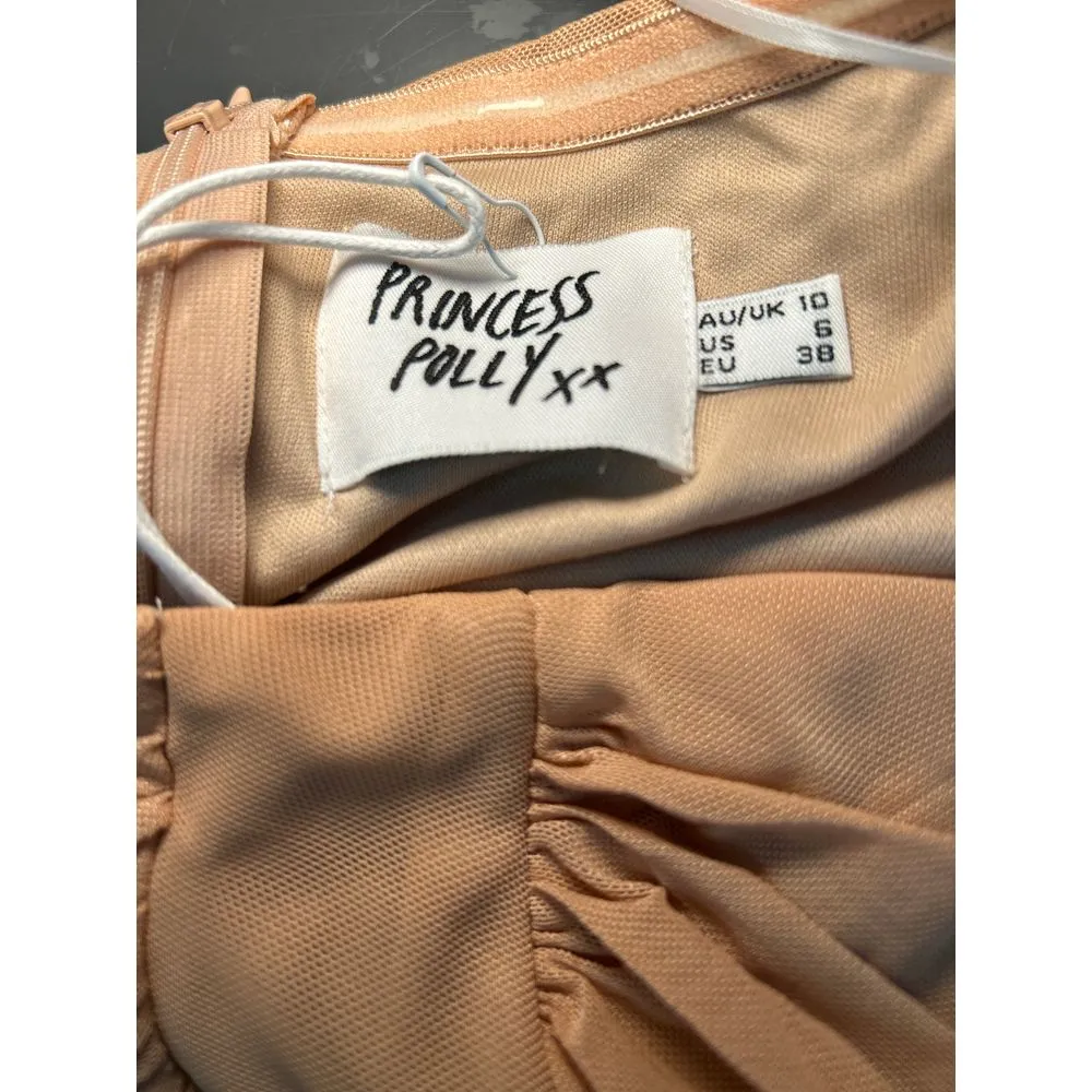 NWT‎ Princess Polly Atticus Strapless Mini Dress Brown Bodycon Size 6 Nude Color - Image 5