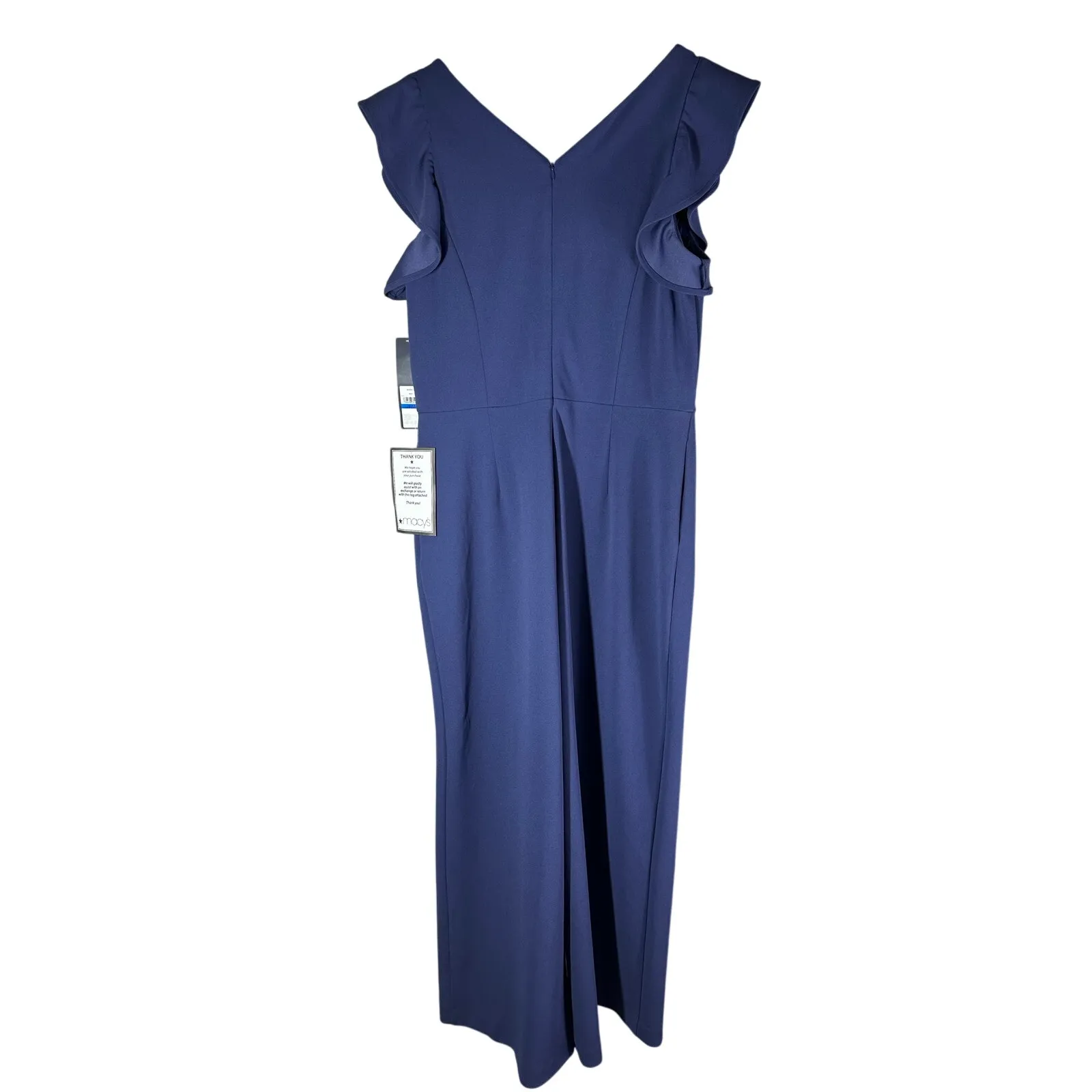 Rachel Rachel Roy Ruffled Sleeve Cropped Jumpsuit Navy Size XL Stretch Blue - Image 3