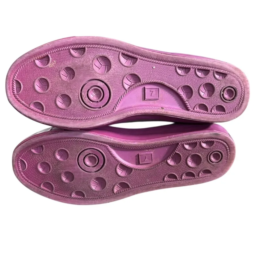 VTG 90's LA Gear Sneaker Rain Boots Sz 7 Lace Up Galoshes Gray Purple - Image 8